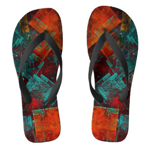Abstract Modern Colourful Cool Artistic Pattern Thongs