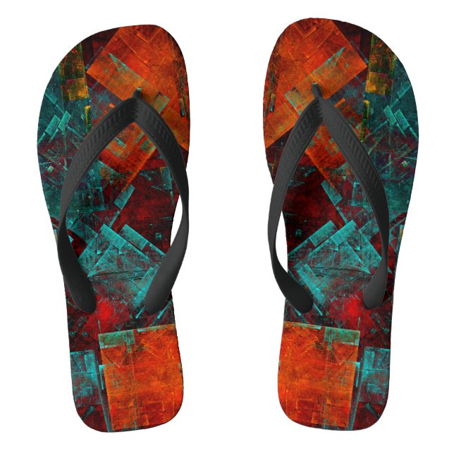 Abstract Modern Colourful Cool Artistic Pattern Thongs (Footbed)