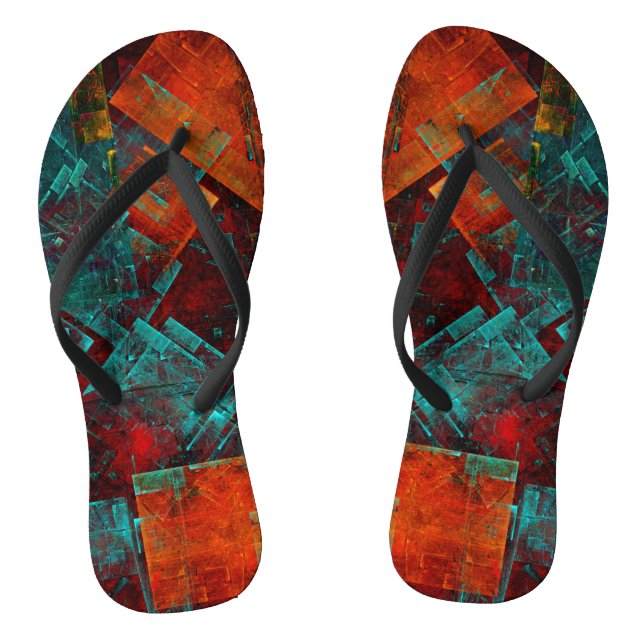 Abstract Modern Colourful Cool Artistic Pattern Thongs (Footbed)
