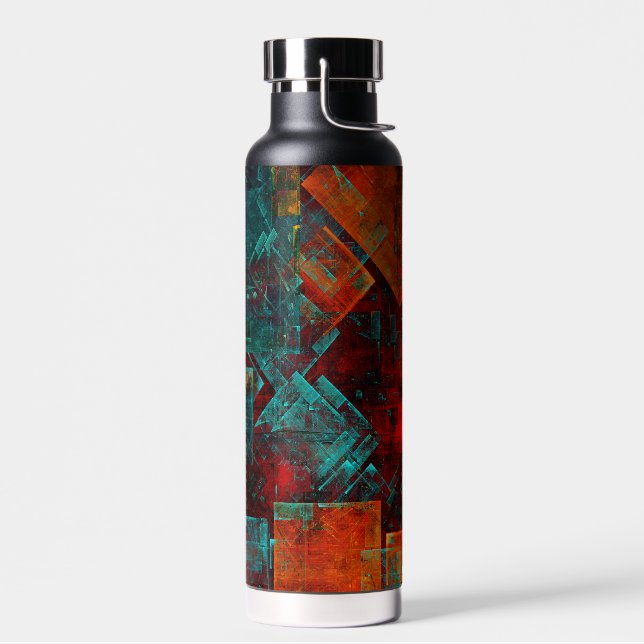 Abstract Modern Colourful Cool Artistic Pattern Water Bottle (Left)
