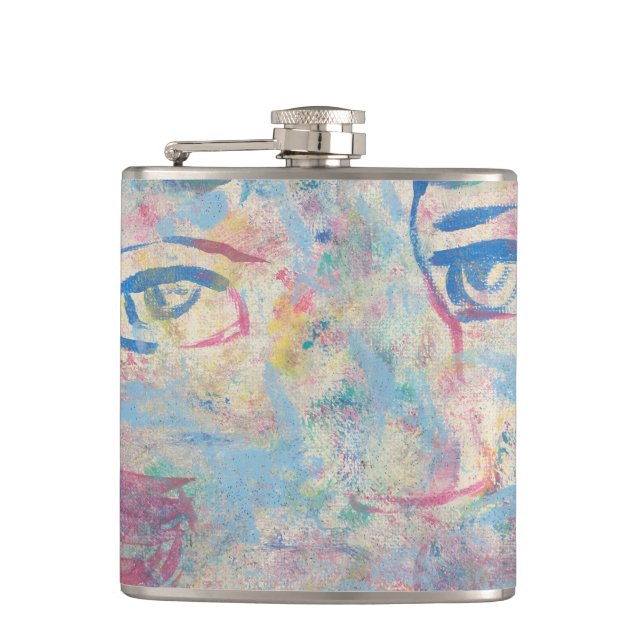 Abstract Modern Colourful "Fancy Wrapped Flask (Front)