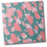Abstract Modern Colourful Pattern Ceramic Tile<br><div class="desc">Pink Turquoise Abstract Artistic Colourful Pattern ceramic tile. The brushstroke pattern features a mix of calming yet vibrant hues with blush pink, flamingo pink, turquoise, and a tiny subtle hint of purple. For a playful and bold abstract artistic pattern. You can zoom the pattern in or out to change the...</div>