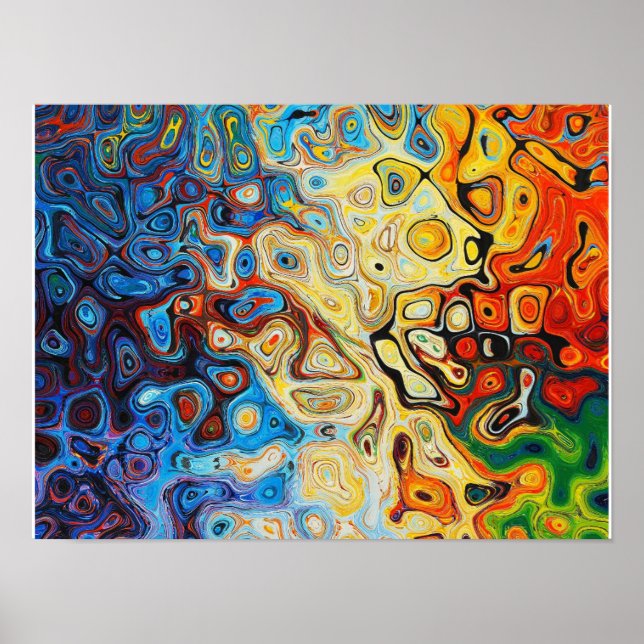 Abstract Modern Colourful Swirls Poster (Front)