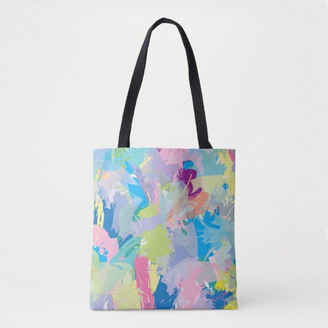 Abstract Modern Colourful Trendy Tote Bag (Front)