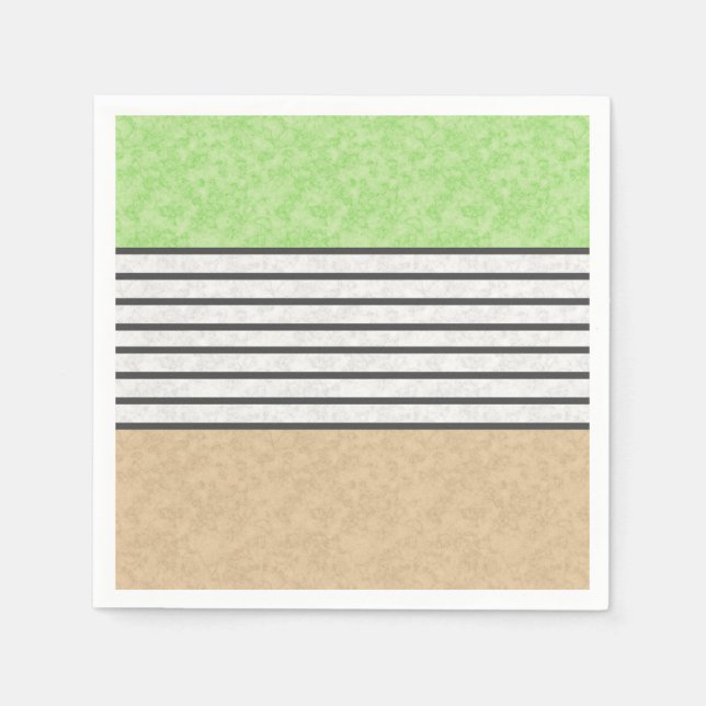 Abstract modern colours beige mint green white bla napkin (Front)