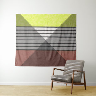 Abstract modern colours brown yellow lemon white b tapestry