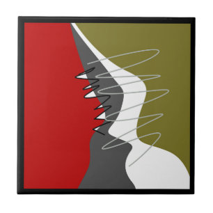 Abstract, Modern, Creative, Applique Throw Pillow Ceramic Tile