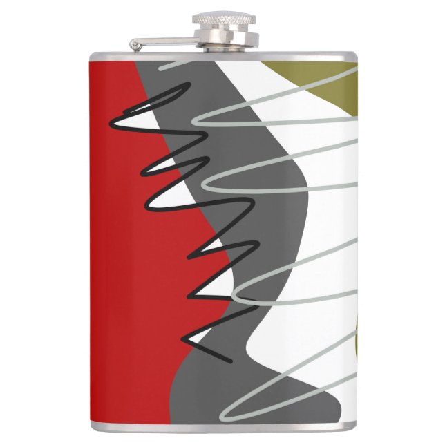 Abstract, Modern, Creative, Applique Throw Pillow Hip Flask (Front)