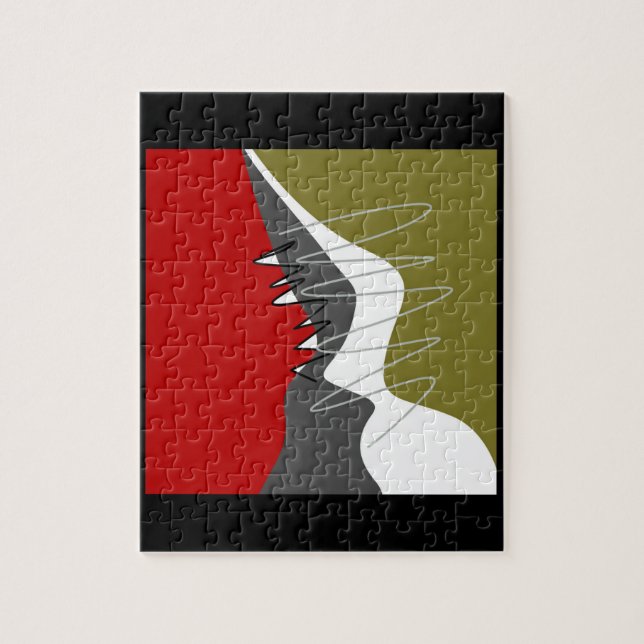 Abstract, Modern, Creative, Applique Throw Pillow Jigsaw Puzzle (Vertical)