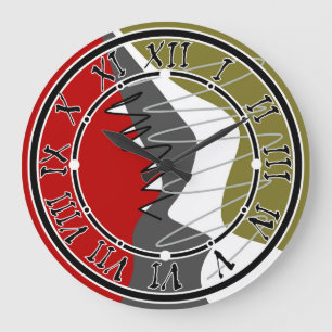 Abstract, Modern, Creative, Applique Throw Pillow Large Clock