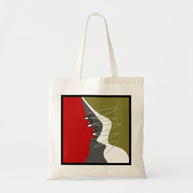 Abstract, Modern, Creative, Applique Throw Pillow Tote Bag (Front)