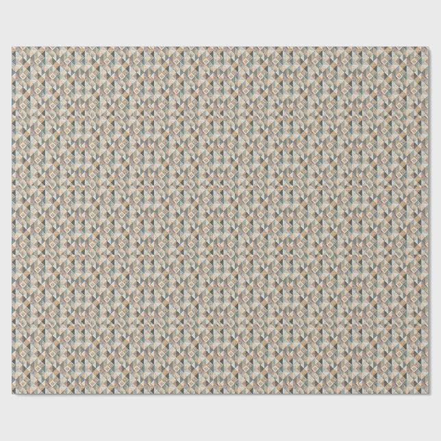 Abstract Modern Cubist Geometric Triangle Pattern Wrapping Paper (Flat)