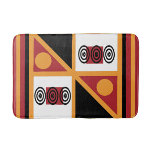 Abstract Modern Deco art African boho pattern Bath Mat