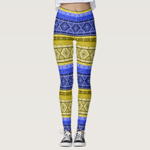 Abstract modern decor ornamental geometrical patch leggings