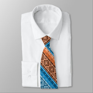 Abstract modern decor ornamental geometrical patch tie