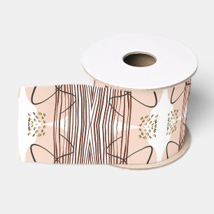 Abstract Modern Earthy Terracotta Boho Grosgrain Ribbon