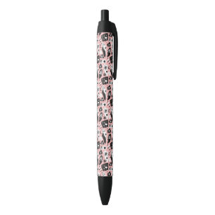 Abstract Modern Eye & Lips Pattern Black Ink Pen