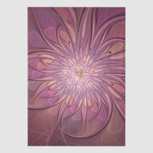 Abstract Modern Floral Fractal Art Berry Colors  Tissue Paper