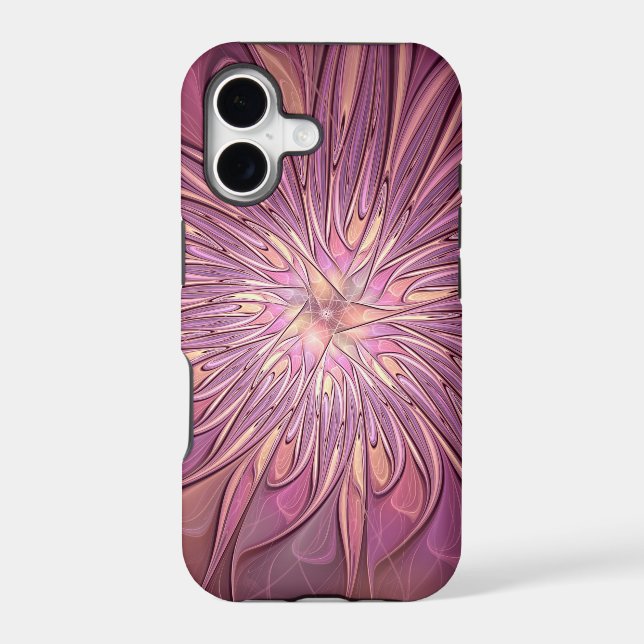 Abstract Modern Floral Fractal Art Berry Colours (Back)