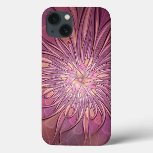 Abstract Modern Floral Fractal Art Berry Colours iPhone 13 Case