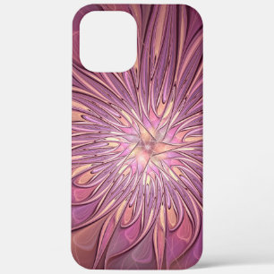 Abstract Modern Floral Fractal Art Berry Colours iPhone 12 Pro Max Case