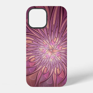 Abstract Modern Floral Fractal Art Berry Colours iPhone 12 Case