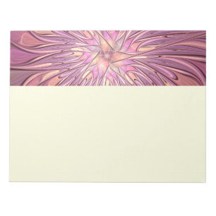 Abstract Modern Floral Fractal Art Berry Colours Notepad