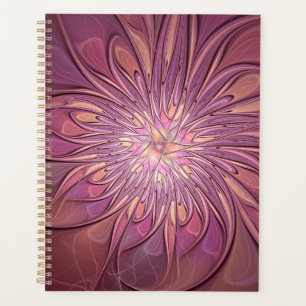 Abstract Modern Floral Fractal Art Berry Colours Planner
