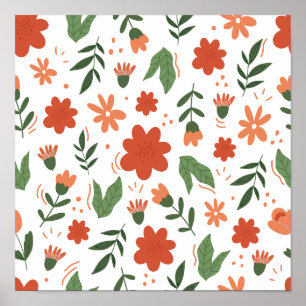 Abstract Modern Floral Poster