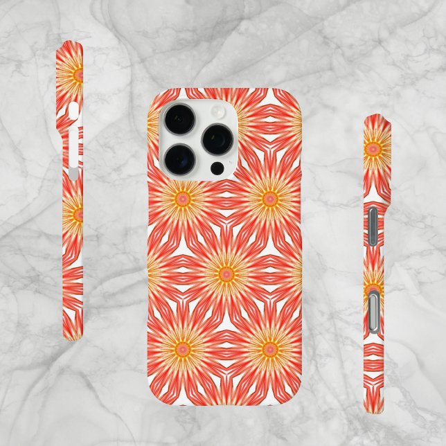 Abstract, Modern Flower, Case-Mate Case-Mate iPhone Case (Abstract Orange and Yellow Flower Pattern, Case-Mate iPhone Case.)