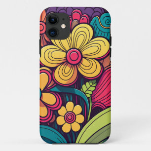 Abstract modern flower doodle  iPhone 11 case