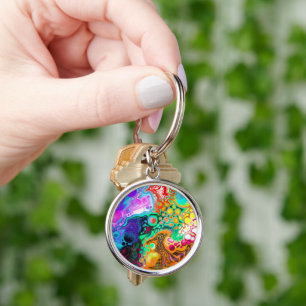  Abstract Modern Fluid Art  Key Ring