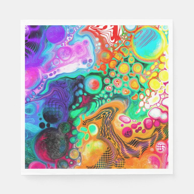  Abstract Modern Fluid Art    Napkin (Front)