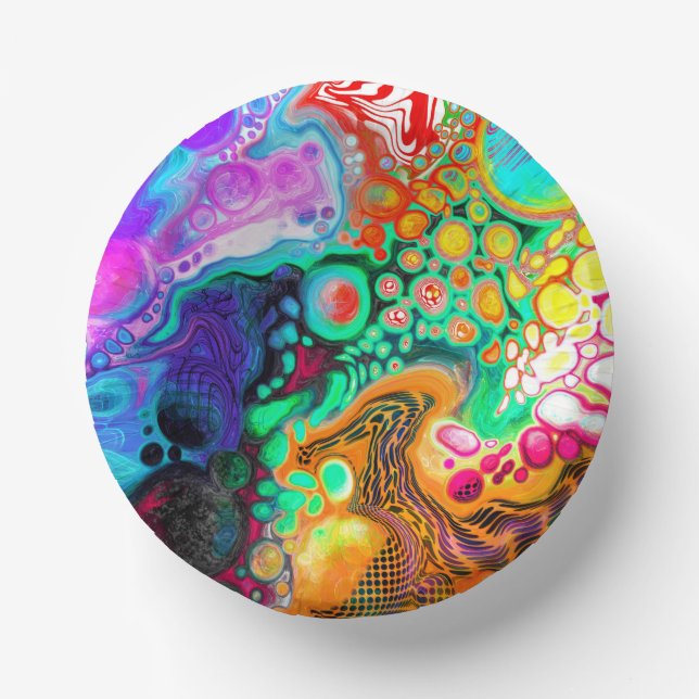  Abstract Modern Fluid Art     Paper Plate (Front)