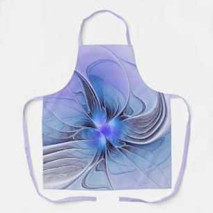 Abstract Modern Fractal Art Lavender Blue Apron