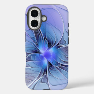Abstract Modern Fractal Art Lavender Blue iPhone 16 Case
