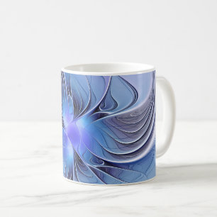 Abstract Modern Fractal Art Lavender Blue Coffee Mug