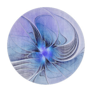 Abstract Modern Fractal Art Lavender Blue Cutting Board