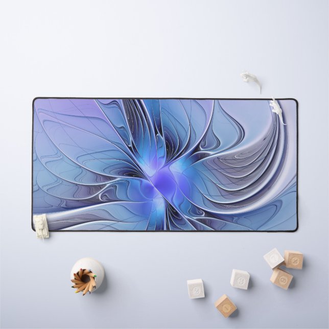 Abstract Modern Fractal Art Lavender Blue Desk Mat (Kids Table)