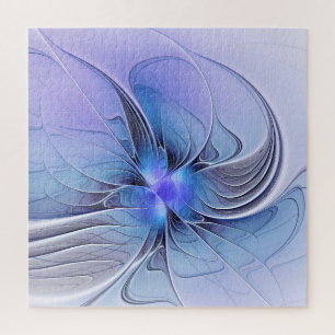 Abstract Modern Fractal Art Lavender Blue Jigsaw Puzzle