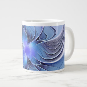 Abstract Modern Fractal Art Lavender Blue Large Coffee Mug