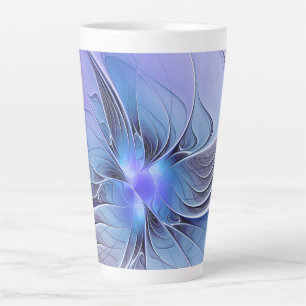 Abstract Modern Fractal Art Lavender Blue Latte Mug