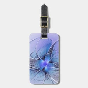 Abstract Modern Fractal Art Lavender Blue Luggage Tag