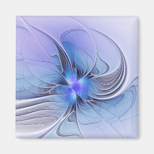 Abstract Modern Fractal Art Lavender Blue Magnet