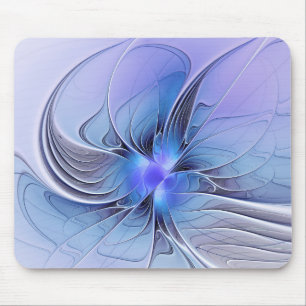 Abstract Modern Fractal Art Lavender Blue Mouse Pad