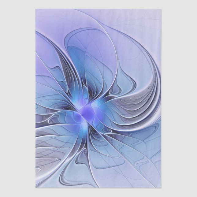 Abstract Modern Fractal Art Lavender Blue Tissue Paper (Front)