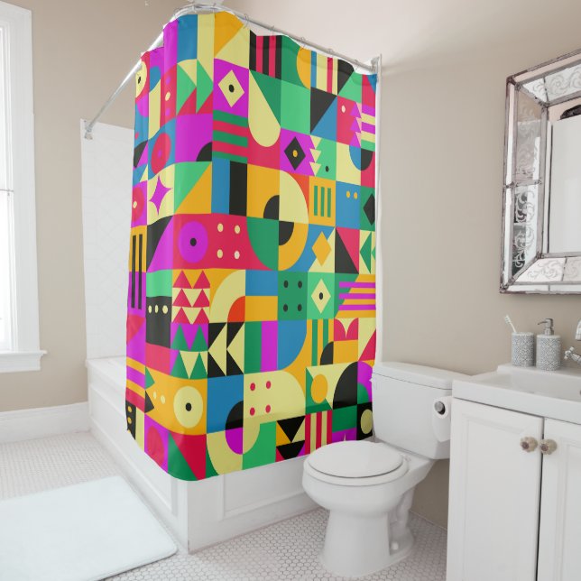 Abstract Modern Garden Shower Curtain (In Situ)
