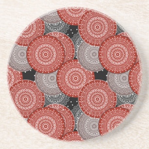 Abstract modern geometrcal circles round shapes ma coaster
