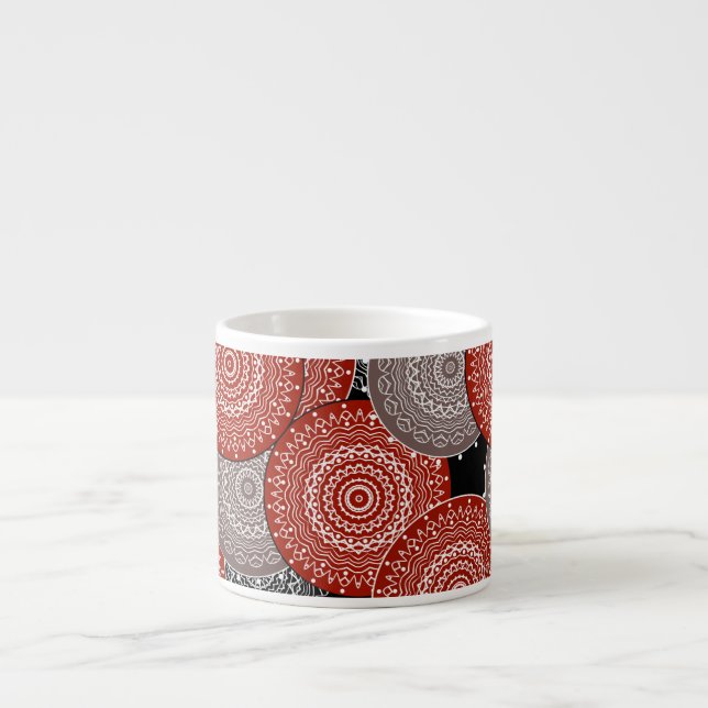 Abstract modern geometrcal circles round shapes ma espresso cup (Front)
