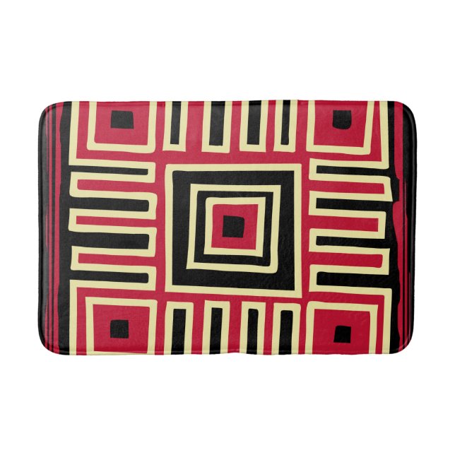 Abstract modern geometric art bath mat (Front)